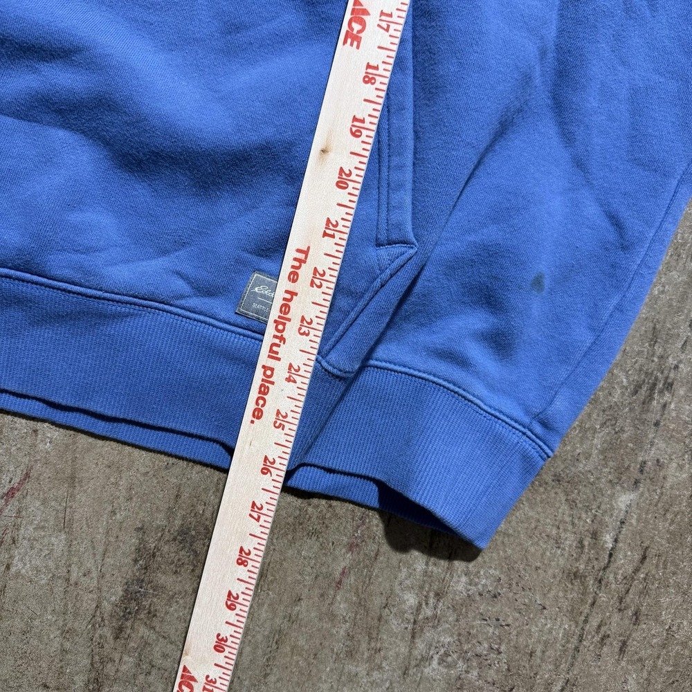 Eddie Bauer Hoodie Sweatshirt Mens Large Blue Pullover Fleece Kangaroo Pocket - Picture 5 of 5